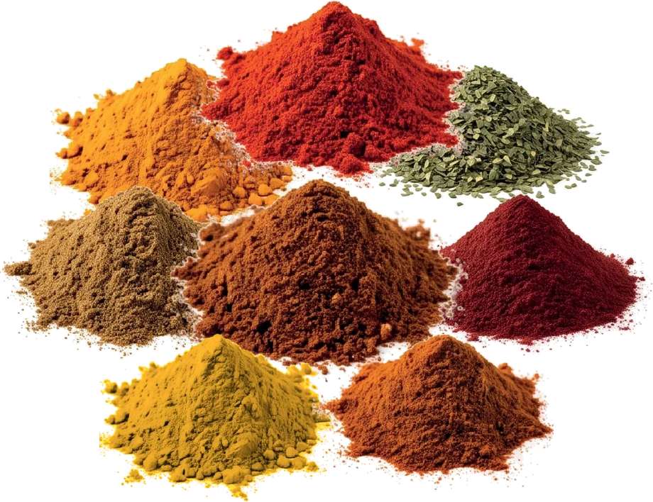 Assortiment d'épices en poudre